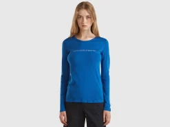 Air force blue long sleeve t-shirt in 100% cotton