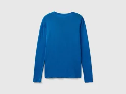 Air force blue long sleeve t-shirt in 100% cotton