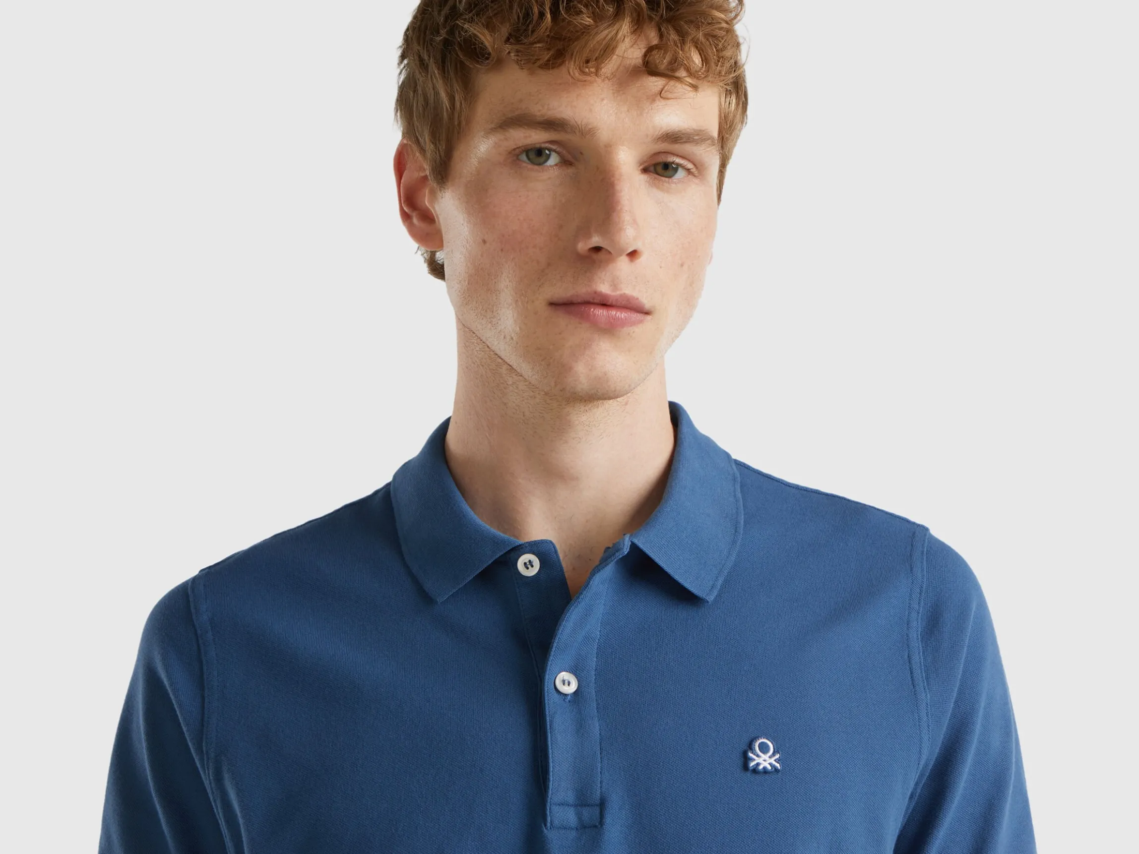 Air force blue slim fit polo