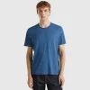 Air force blue t-shirt in slub cotton