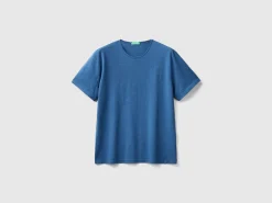 Air force blue t-shirt in slub cotton