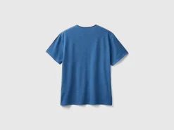 Air force blue t-shirt in slub cotton