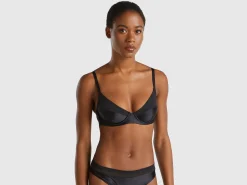 Balconette bra in glossy fabric