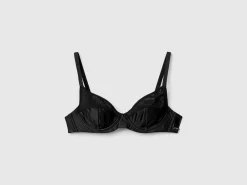 Balconette bra in glossy fabric