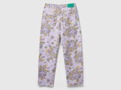 Balloon fit floral jeans