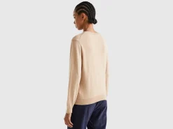 Beige cardigan in cashmere and wool blend