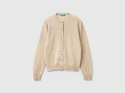 Beige cardigan in pure cashmere