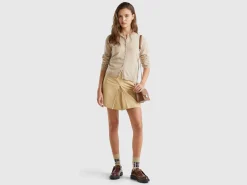 Beige cardigan in pure Merino wool