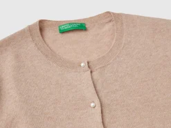 Beige cardigan in pure Merino wool