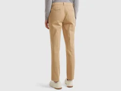 Beige slim fit cotton chinos