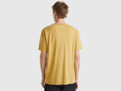 Beige t-shirt in slub cotton