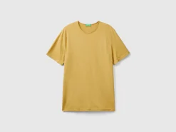 Beige t-shirt in slub cotton