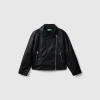 Biker jacket in imitation leather