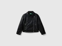 Biker jacket in imitation leather