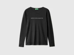 Black 100% cotton long sleeve t-shirt