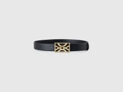 Black belt with logoed buckle