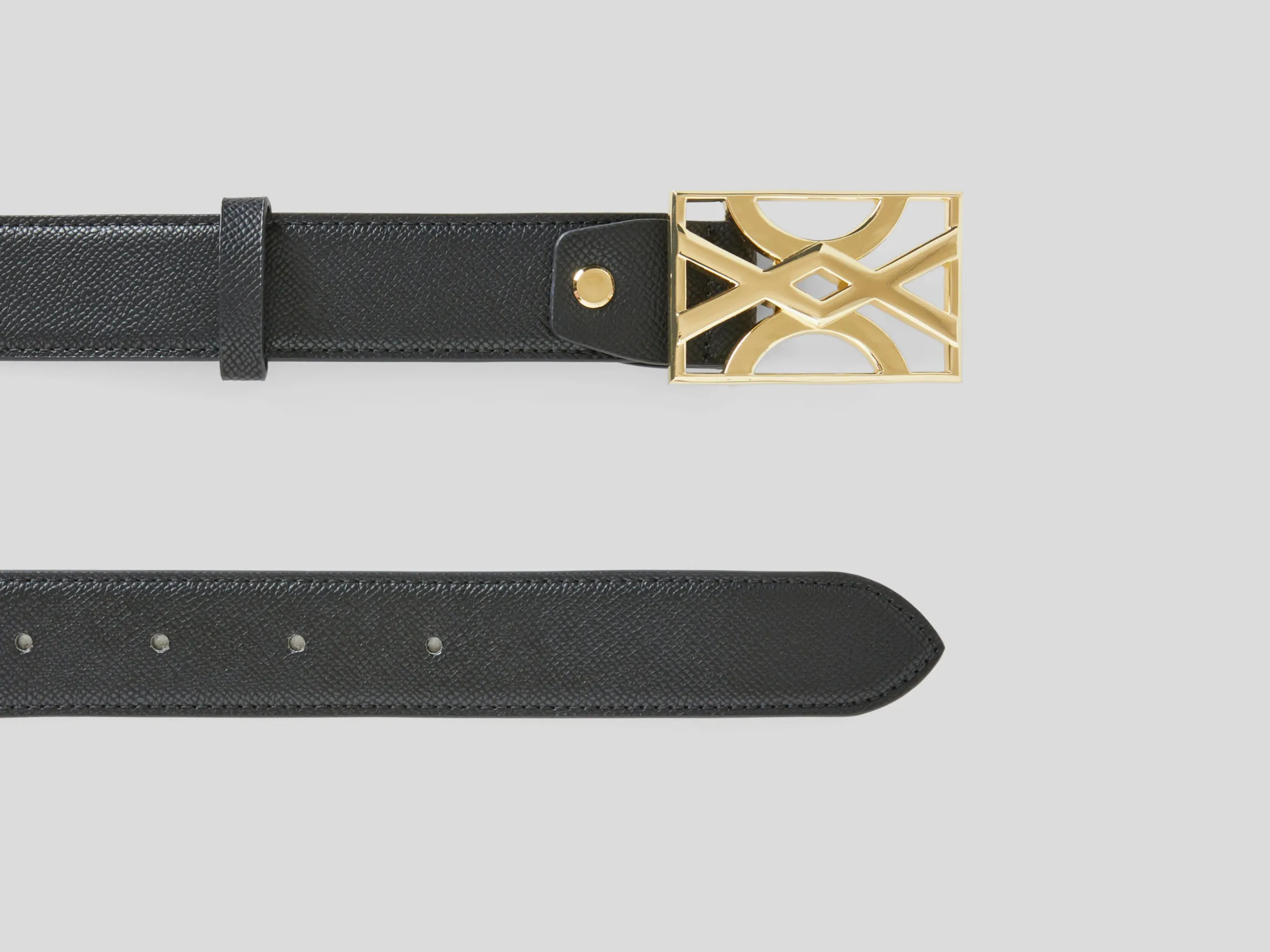 Black belt with logoed buckle