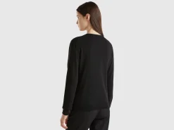 Black cardigan in cashmere and wool blend