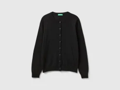 Black cardigan in cashmere and wool blend
