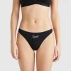 Black Christmas briefs with text embroidery