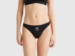 Black Christmas briefs with gift embroidery