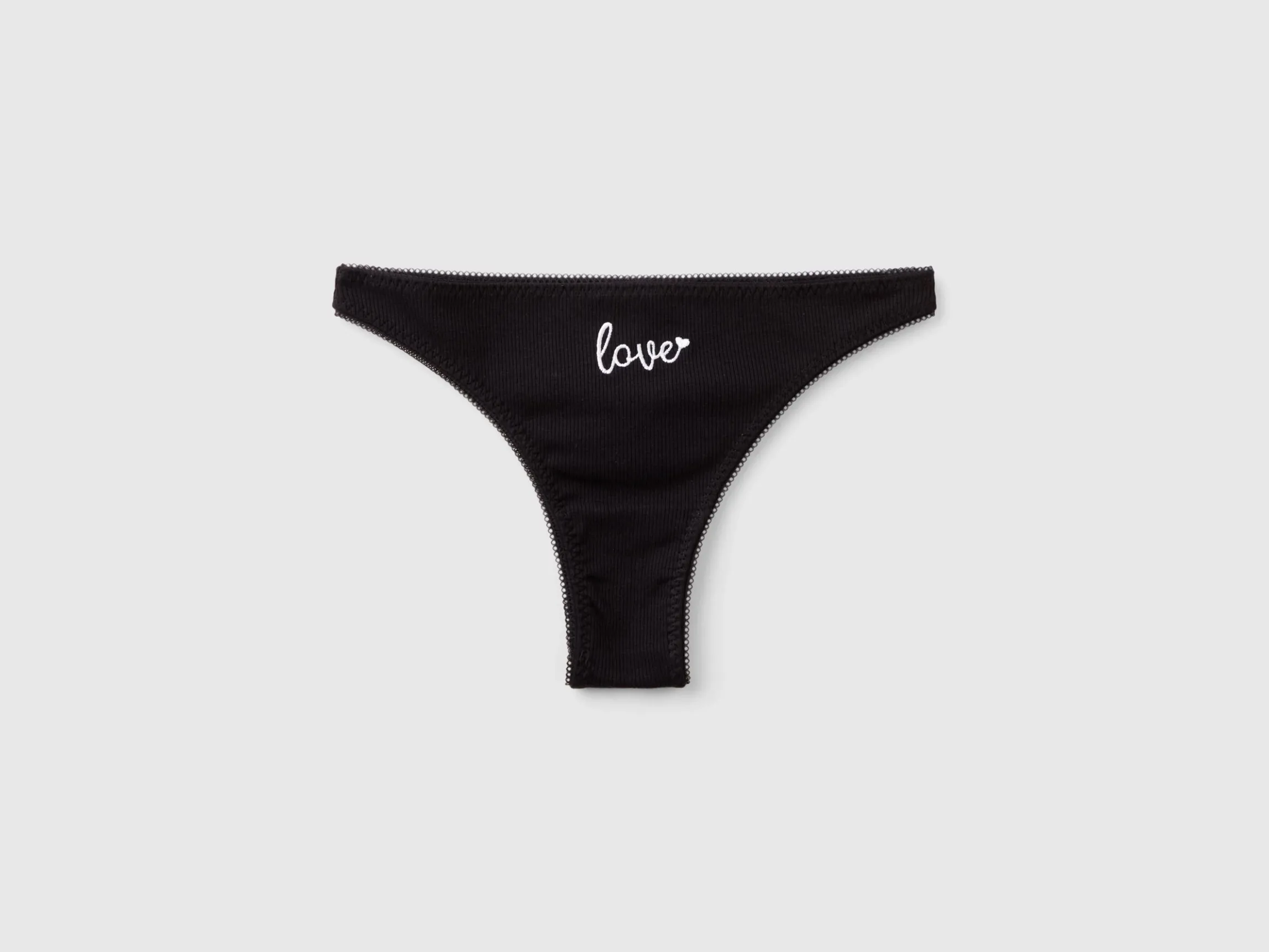 Black Christmas briefs with text embroidery