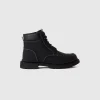Black lace-up boots