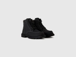 Black lace-up boots