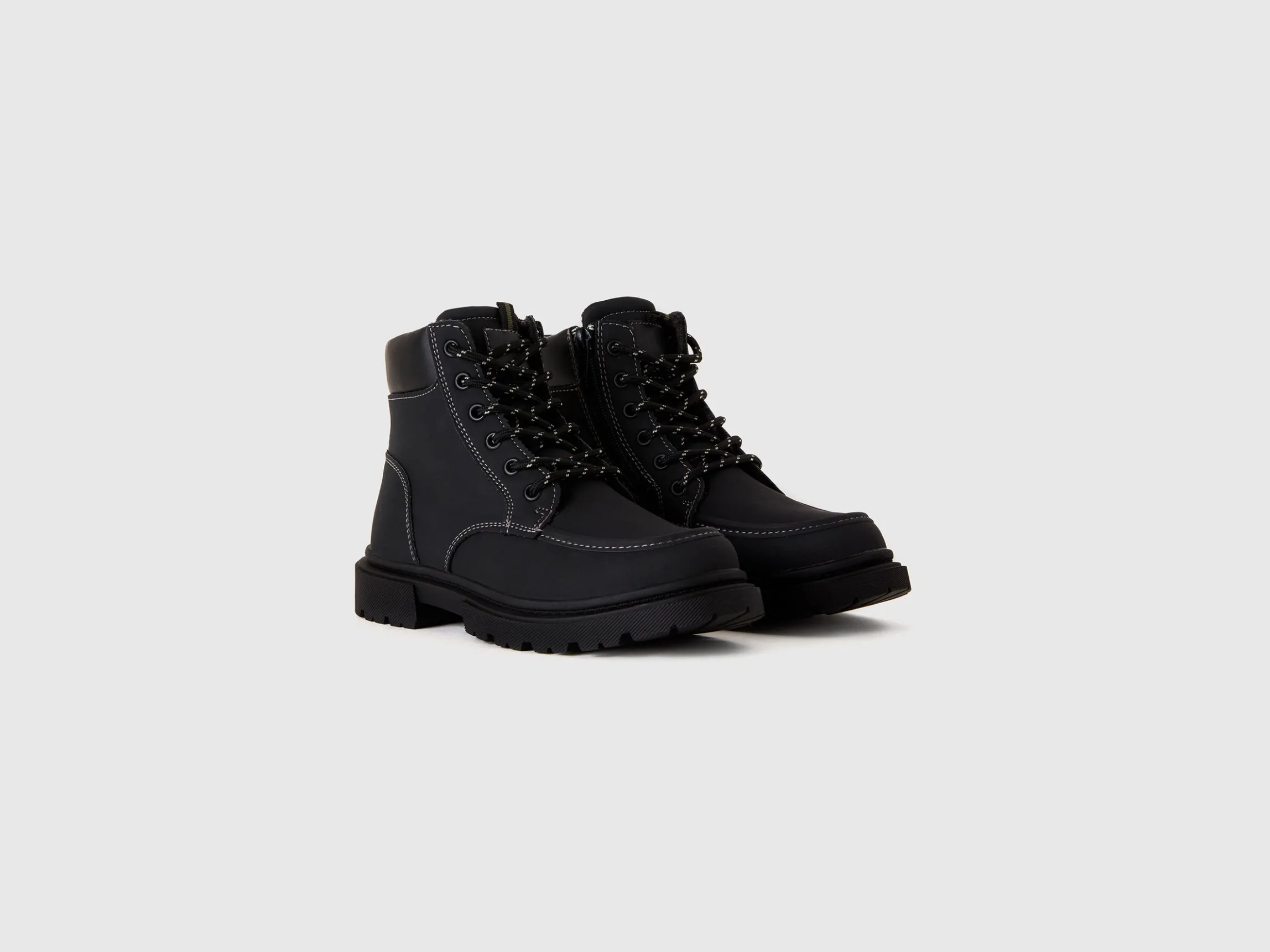 Black lace-up boots