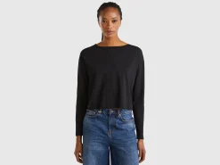 Black long fiber cotton t-shirt