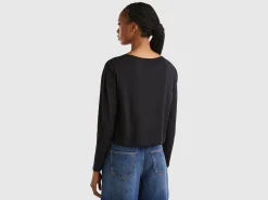 Black long fiber cotton t-shirt