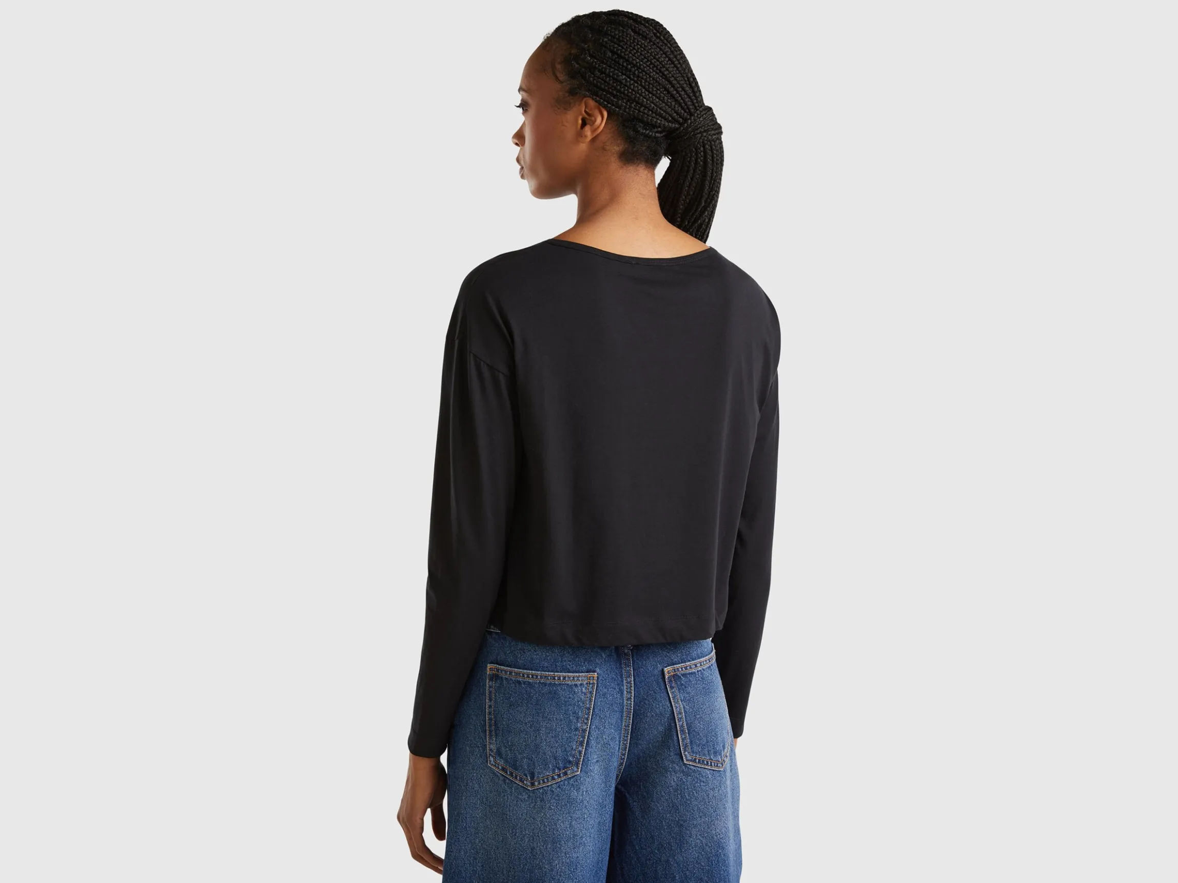 Black long fiber cotton t-shirt