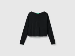 Black long fiber cotton t-shirt