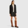 Black open cardigan in cashmere and wool blend