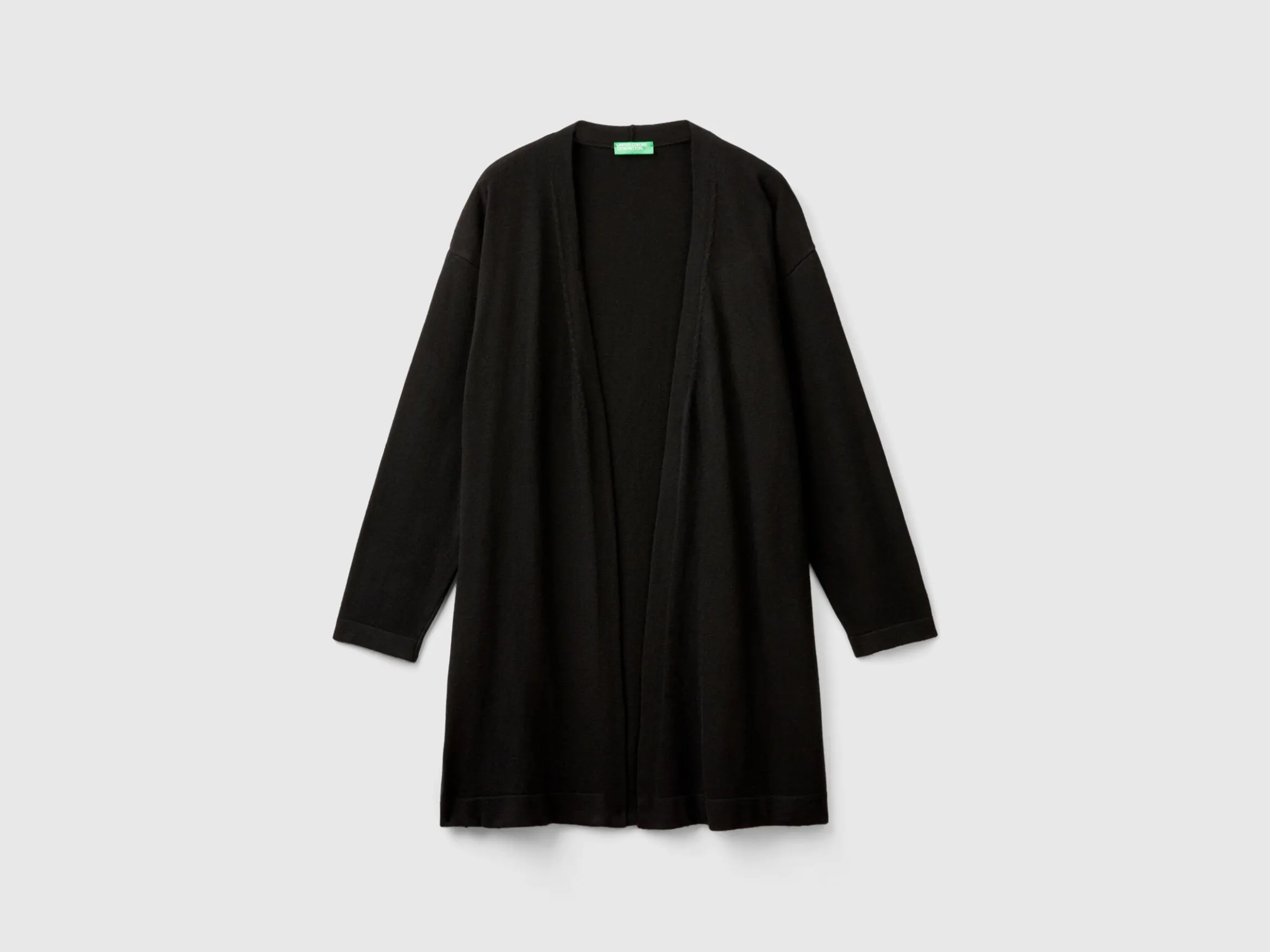 Black open cardigan in cashmere and wool blend