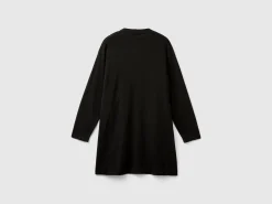 Black open cardigan in cashmere and wool blend
