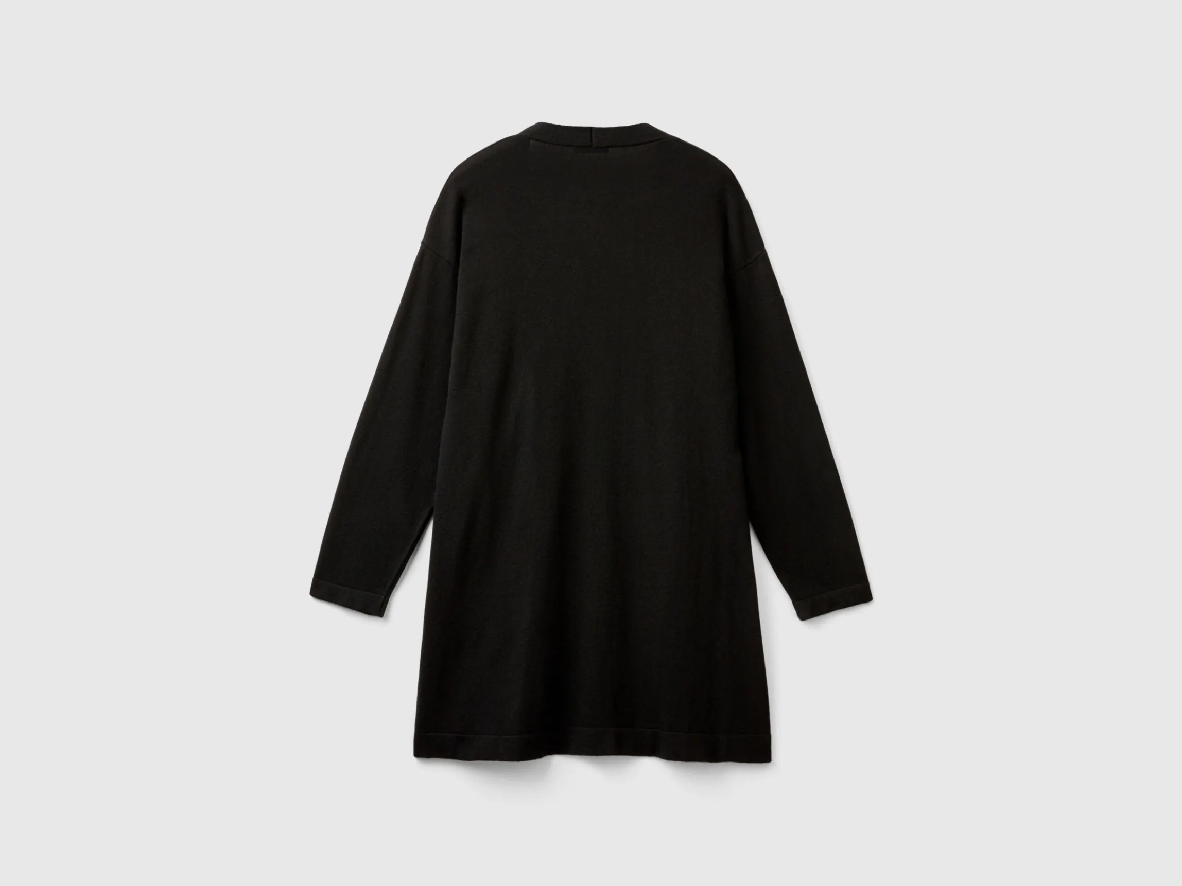 Black open cardigan in cashmere and wool blend