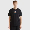 Black organic cotton t-shirt with logo