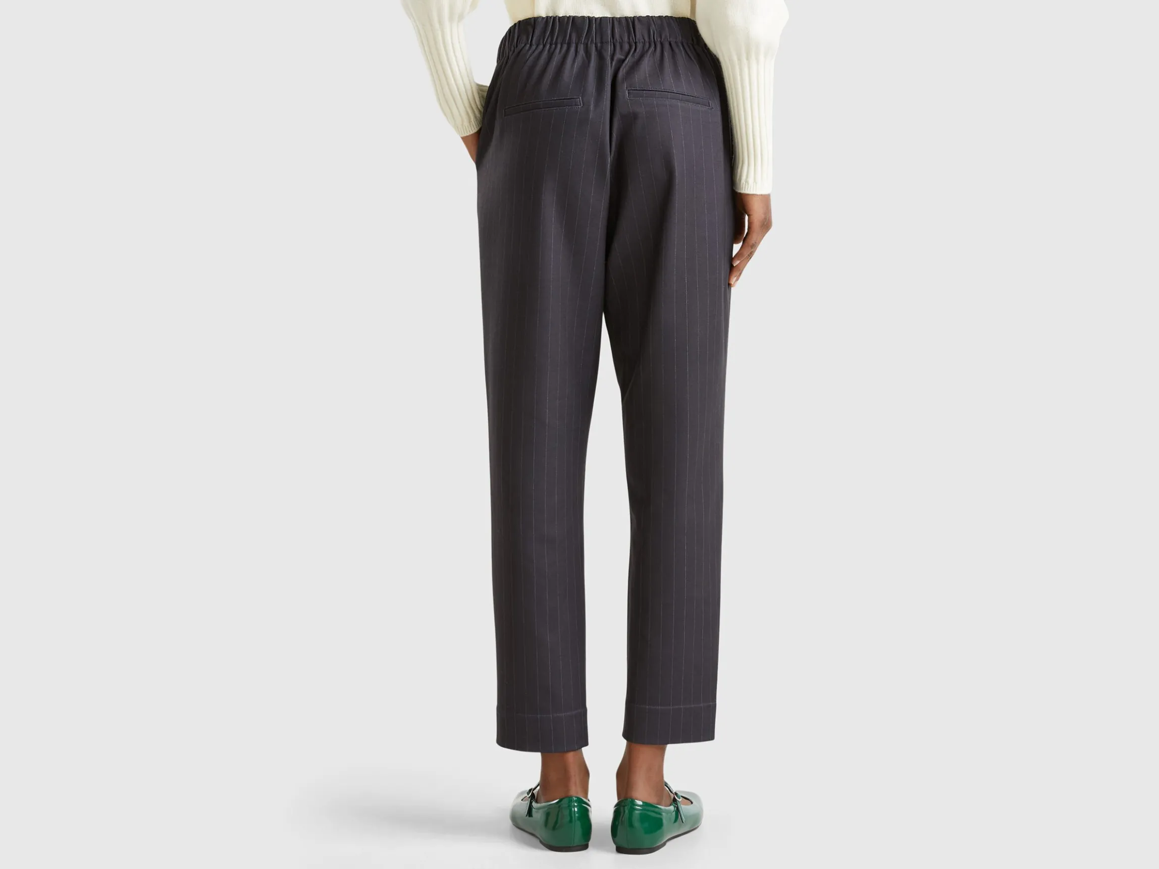 Black pinstripe joggers