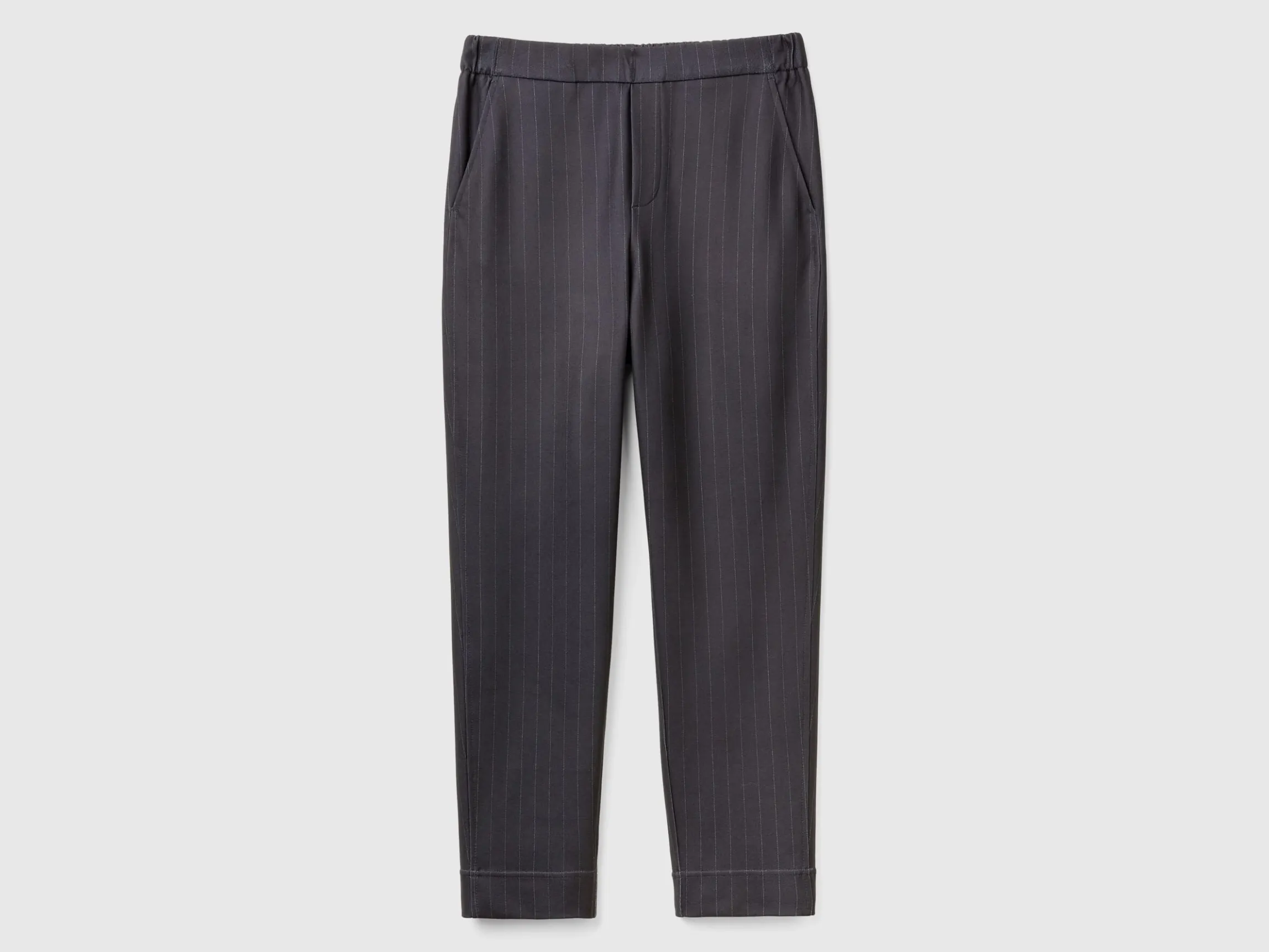 Black pinstripe joggers