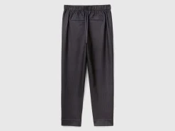 Black pinstripe joggers