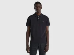 Black regular fit polo