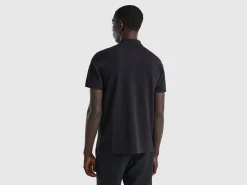Black regular fit polo