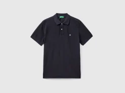 Black regular fit polo