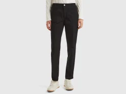 Black slim fit cotton chinos