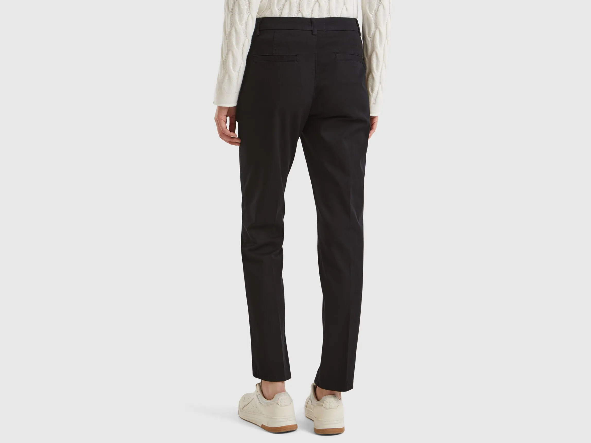 Black slim fit cotton chinos