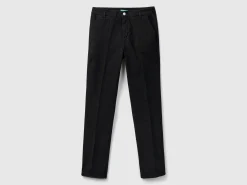 Black slim fit cotton chinos