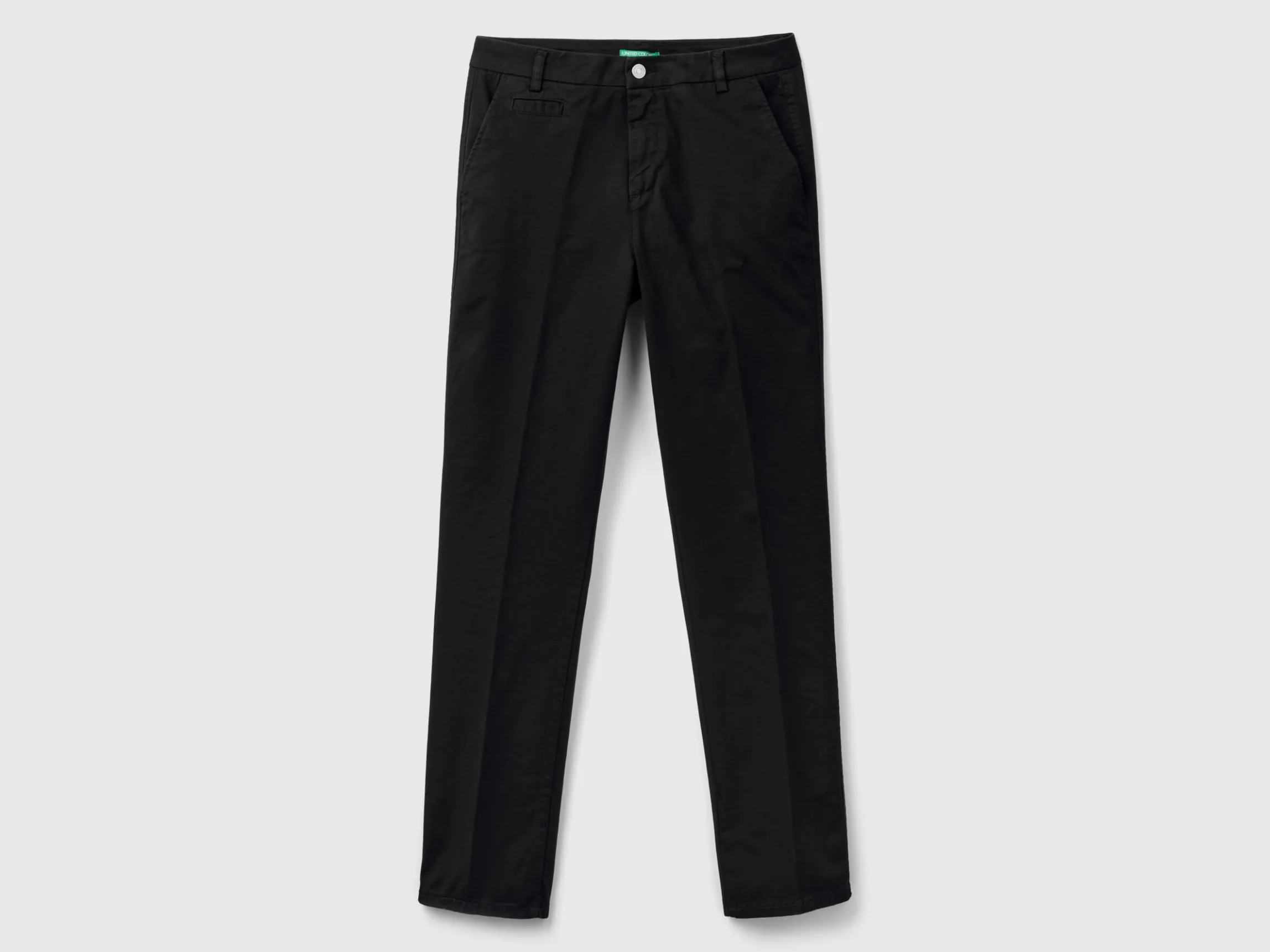 Black slim fit cotton chinos
