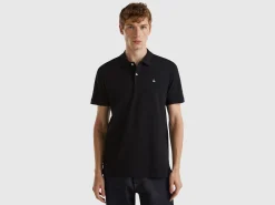 Black slim fit polo