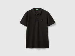 Black slim fit polo